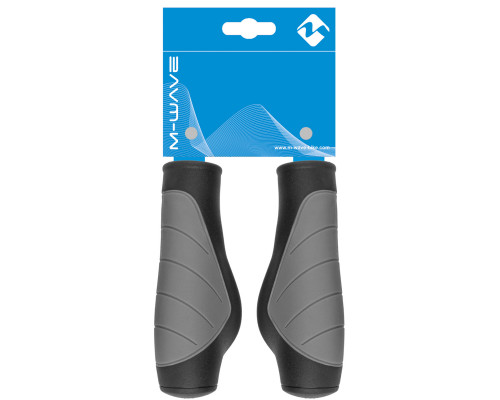 Ручки 5-410531 на руль резиновые эргономичные,с антискользящей структурой 125мм, серо-черные (на блистере) CLOUD BASE 3 M-WAVE