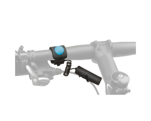 Звонок 5-420270 ЭЛЕКТРО 120Дб б/съемный пластик влагозащитный с батарейками с силоконовой оболочкой, для рулей 22,2-31,8мм, черный M-WAVE