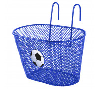 Корзина 5-431424 детская 25х15х14,5см сталь универсальное крепление на руль/багажник синяя с лого футбольный мяч
