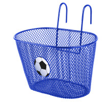 Корзина 5-431424 детская 25х15х14,5см сталь универсальное крепление на руль/багажник синяя с лого футбольный мяч