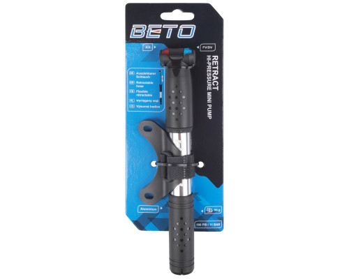 Насос 5-470359 алюминиевый фрезерованный мини 94г шланг 2 головки 8бар/120PSI черный BETO