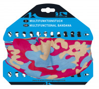 Бандана 5-715189 дышаший полиэстер с микрофиброй 24х48см бесшовная CAMOUFLAGE розово-синяя M-WAVE