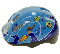 Шлем .детский/подростк. 5-731000 с сеточкой 6 отверстий 52-56см SEA WORLD/голубой M-WAVE