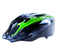 Шлем 5-731037 с сеточкой 11 отверстий, 58-62см черно-бело-зеленый M-WAVE ACTIVE