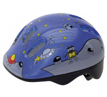 Шлем .детский/подростк. 5-731125 с сеточкой 6 отверстий 52-56см SPACE/голубой светоотраж. M-WAVE