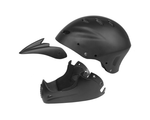 Шлем 5-731140 Freeride/DH/BMX FullFace ABS hard shell суперпрочный 17 отверстий, 54-58см черный матовый M-WAVE