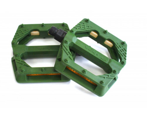 Педали 6-14225 нейлон BMX/Downhill Green B223N широкие ось Cr-Mo зеленые WELLGO