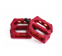 Педали 6-14226 нейлон BMX/Downhill Red B223N широкие ось Cr-Mo красные WELLGO