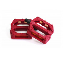 Педали 6-14226 нейлон BMX/Downhill Red B223N широкие ось Cr-Mo красные WELLGO
