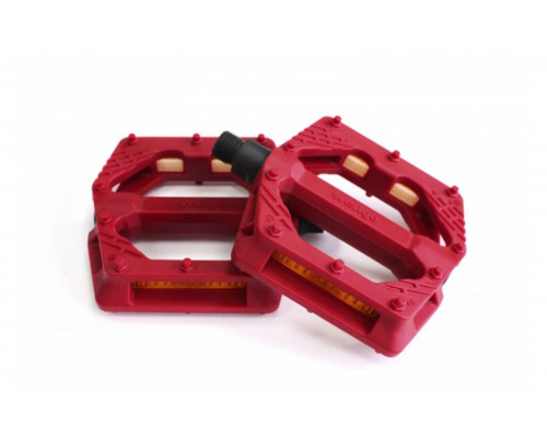 Педали 6-14226 нейлон BMX/Downhill Red B223N широкие ось Cr-Mo красные WELLGO