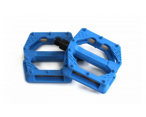 Педали 6-14227 нейлон BMX/Downhill Blue B223N широкие ось Cr-Mo синие WELLGO