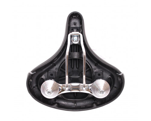 Седло 6-148766 комфортное 264х262мм VL-8766 широкое пружинно-эластомерное гелевое, черное VELO