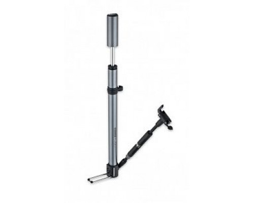 Насос 6-190731 GM-731 алюминиевый с манометром на гибком удлиненном шланге, универсальная головка, с ножным упором, 120PSI, серый GIYO