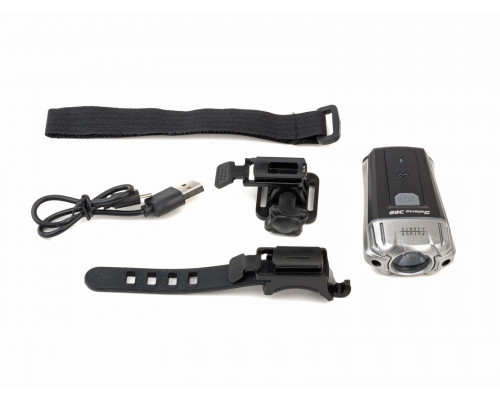 Фара 8-12002320 1диод CREE 300люмен/4функции A-Solaris Li-Pol АКБ 1200 MAh USB-зарядка+крепеж к шлему черная AUTHOR