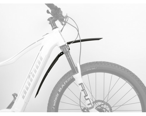 Крыло 8-16150040 пластиковое 26-29″ X-Shield переднее б/съемное в трубу вилки диаметром 20-35мм С ИЗМЕНЕНИЕМ УГЛА НАКЛОНА длина 670, ширина 85мм черное AUTHOR