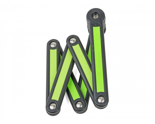 Замок 8-17064215 вело AUL FlexGuard-6 складной 840мм 6 пластин толщиной 3,5мм, автоматический черно-зеленый AUTHOR