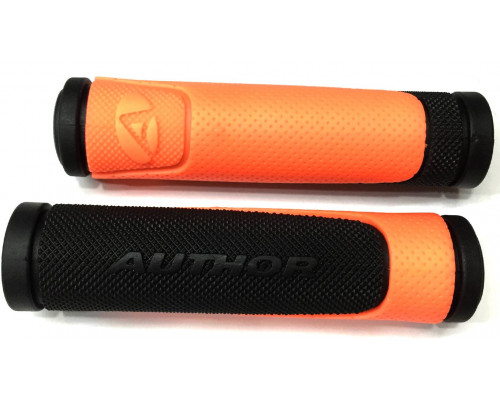 Ручки 8-33452006 на руль AGR-600-D3 130мм резиновые 2-х компонентные черно-неоново-оранжевые AUTHOR