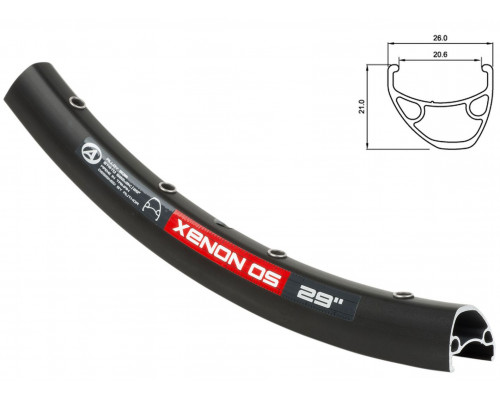 Обод 8-36092025 29/28″ двойной пистонированный для дискового тормоза (622х26/20,6х21 32 отверстия) спортивный черный Xenon Pro 29 AUTHOR
