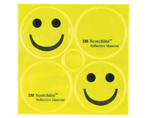 Светоотражающие стикеры 5-120990 2смайлика+2лого желтые 3M SCOTCHLITE M-WAVE