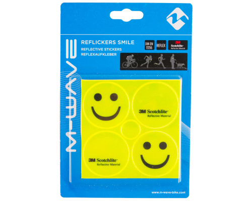Светоотражающие стикеры 5-120990 2смайлика+2лого желтые 3M SCOTCHLITE M-WAVE