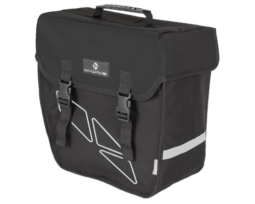 Сумка 5-122320 на багажник боковая 38х18х30см V=18л б/съемная с крючками черно-серая M-WAVE