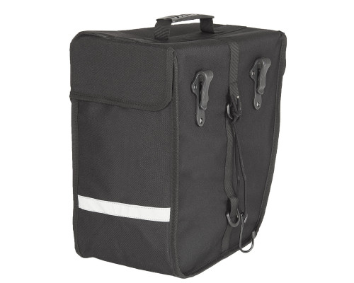 Сумка 5-122320 на багажник боковая 38х18х30см V=18л б/съемная с крючками черно-серая M-WAVE