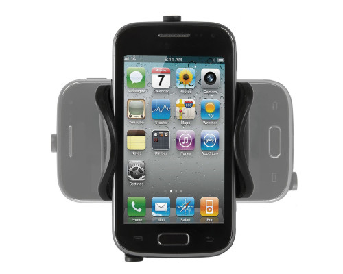 Держатель для смартфона 5-122405 пластиковом 110-126х55-72х11мм вращающееся крепление на руль черный M-WAVE