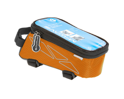 Сумочка/чехол+бокс 5-122557 на раму д/смартфона 175х80х85мм ROTTERDAM TOP размер L влагозащитный черно-оранжевый M-WAVE
