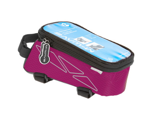 Сумочка/чехол+бокс 5-122558 на раму д/смартфона 175х80х85мм ROTTERDAM TOP размер L влагозащитный черно-розовый M-WAVE