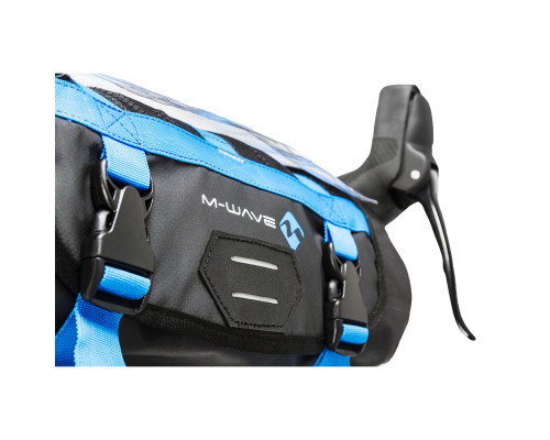 Сумка 5-122631 на руль походная, размер 59х23см V=10л 100% влагозащита черное M-WAVE