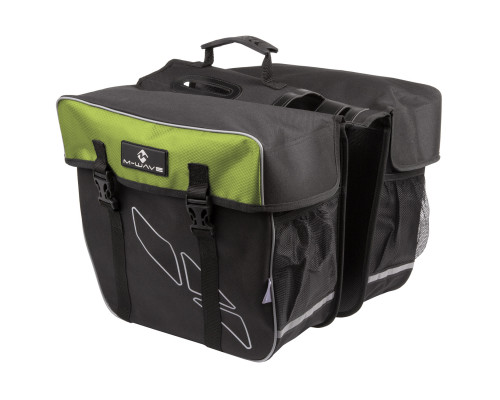 Сумка 5-122805 ″штаны″ на багажнник ″2в1″ V=30л черно-зеленая M-WAVE