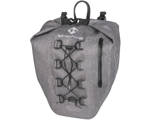 Сумка 5-122881 на багажнник, боковая 330х145х61мм 25л.100% водонепроницаемая сварные швы, дизайн DENIM серая M-WAVE