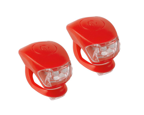 Фонарики 5-220633 COBRA IV передний 2диода/3функции +задний2диода/3функции 24г с батарейками красный корпус M-WAVE