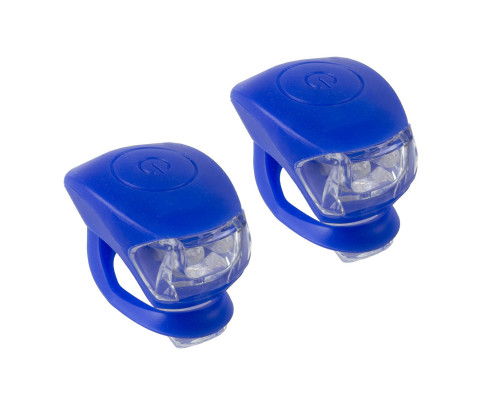 Фонарики 5-220634 COBRA IV передний 2диода/3функции +задний2диода/3функции 24г с батарейками синий корпус M-WAVE