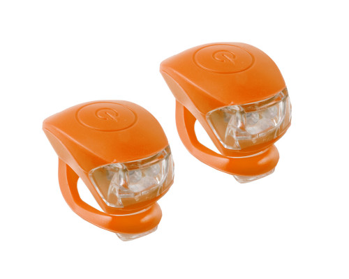 Фонарики 5-220637 COBRA IV передний 2диода/3функции +задний2диода/3функции 24г с батарейками оранжевый корпус M-WAVE