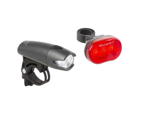 Фара+фонарь 5-220922 3диода NICHIA./2функции с линзами+3диода повышенной яркости/3функции красный до 600м с батарейками черный SMART