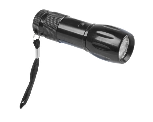 Фара 5-220941 9диодов/1функция алюминиевая с батарейками, с ремешком, черная APOLLON A 9.1 M-WAVE