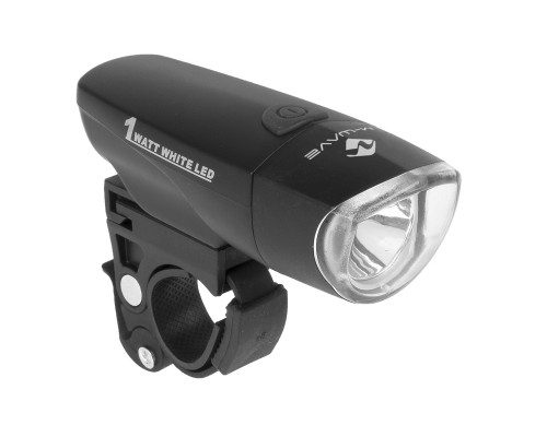 Фара 5-220950 1диод повышенной яркости 1W/3функции черная с батарейками APOLLON 1.3 1 WATT M-WAVE