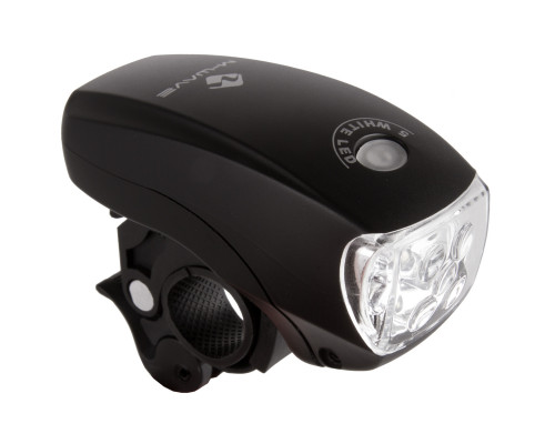 Фара 5-220957 5диодов повышенной яркости/3функции оптичесские линзы с батарейками черная APOLLON 5.3 M-WAVE