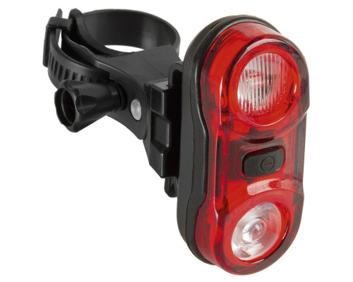 Фонарь 5-221037 задний 2диода повышенной яркости 0,5W/3функции вращающийся, красный с батарейками HELIOS 3.2 M-WAVE