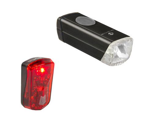 Фара+фонарь 5-221092 Li-Ion АКБ USB-зарядка 1диод 1W 20люкс/95люм/3функции алюминиевый + 1диод 0,5W/2функции красный ATLAS 20 USB M-WAVE