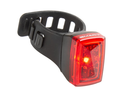 Фонарь 5-221550 задний, повышенной яркости/3функции красный с батарейками компактный быстросъемный SMART