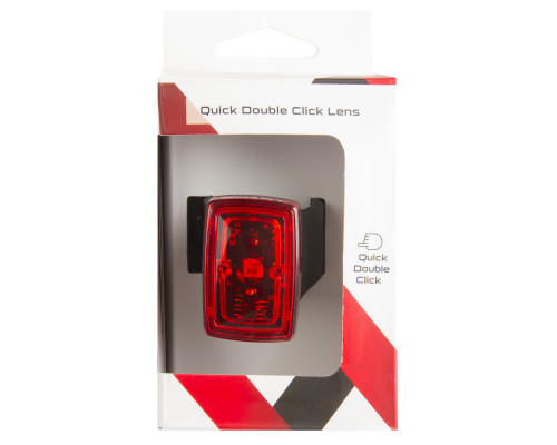 Фонарь 5-221550 задний, повышенной яркости/3функции красный с батарейками компактный быстросъемный SMART