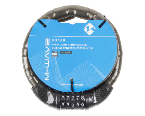 Замок 5-230186 вело кодовый (5 разрядов) 18х800мм полупрозрачный M-WAVE