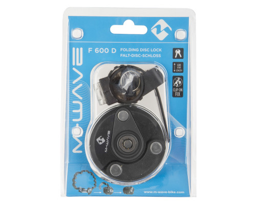 Замок 5-230196 вело складной 600мм автоматический 14 стальных пластин в пластиковом кожухе держ-ль черный M-WAVE