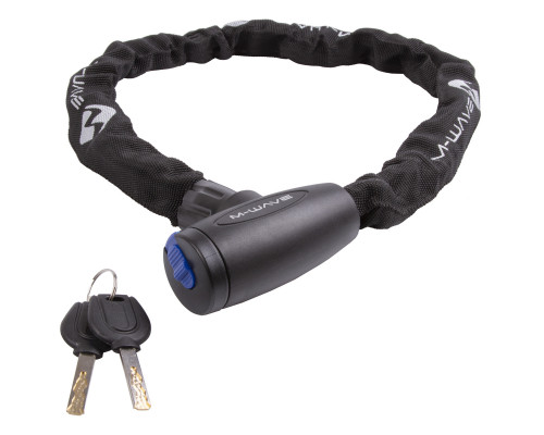 Замок 5-230315 вело цепь 6х6х850мм в текстильном чехле черный M-WAVE