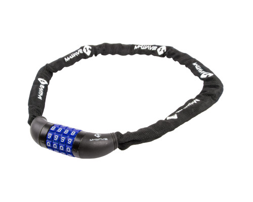 Замок 5-230317 вело цепь 3,5х3,5х900мм кодовый (4 разряда) в текстильном чехле черный M-WAVE