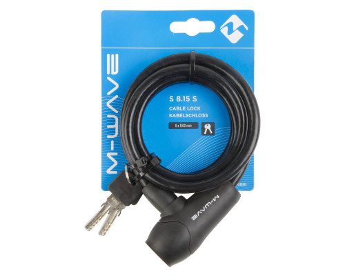 Замок 5-231010 вело 8х1500мм автоматический силиконовый черный M-WAVE