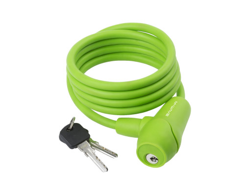Замок 5-231015 вело 8х1500мм автоматический силиконовый зеленый M-WAVE