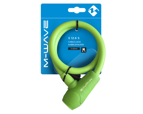 Замок 5-231045 вело 12х600мм автоматический силиконовый зеленый M-WAVE